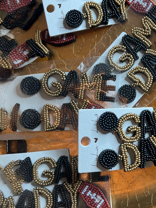 Black Gold Game Day Earrings