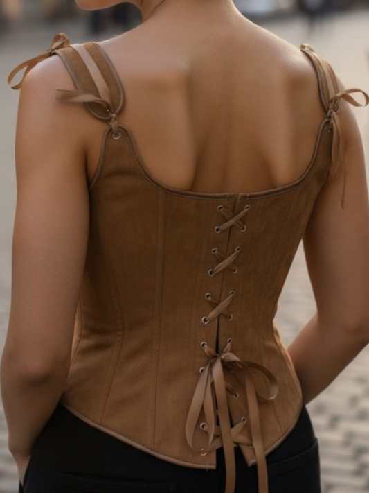 Solid Suede Tank Bralette Top