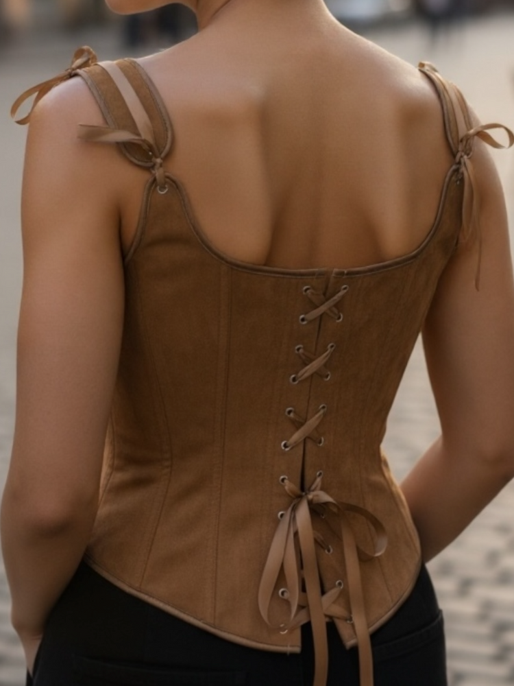 Solid Suede Tank Bralette Top