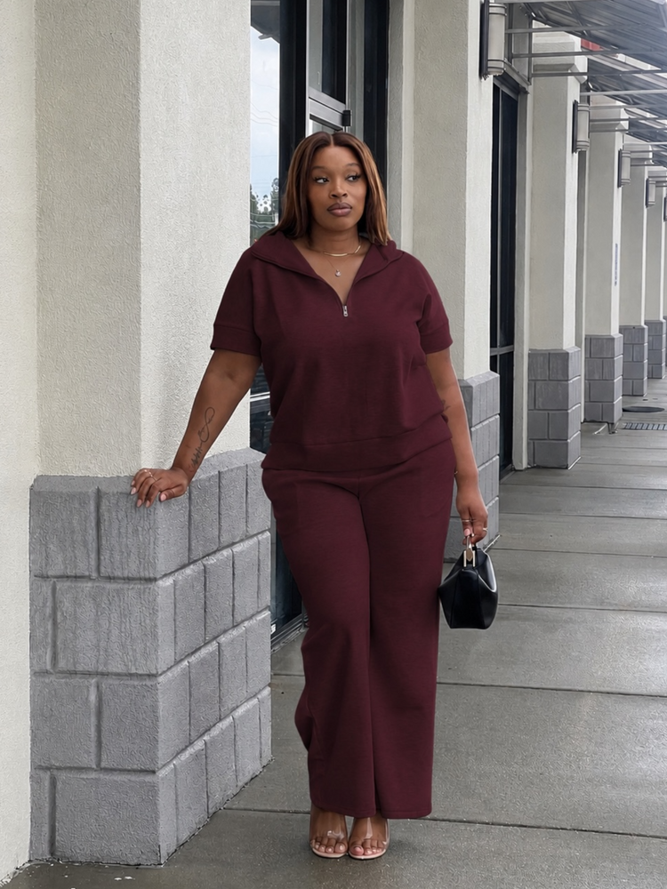 Active Casual Set (Dk Burgundy)