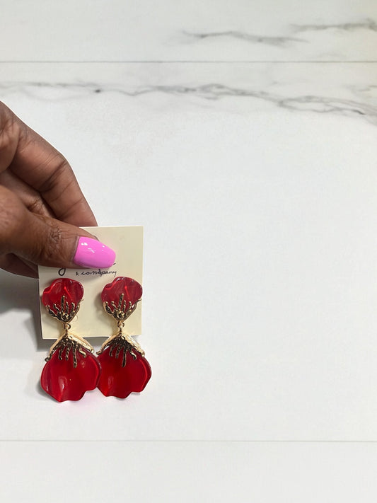 Elegant Shee Earrings-Red