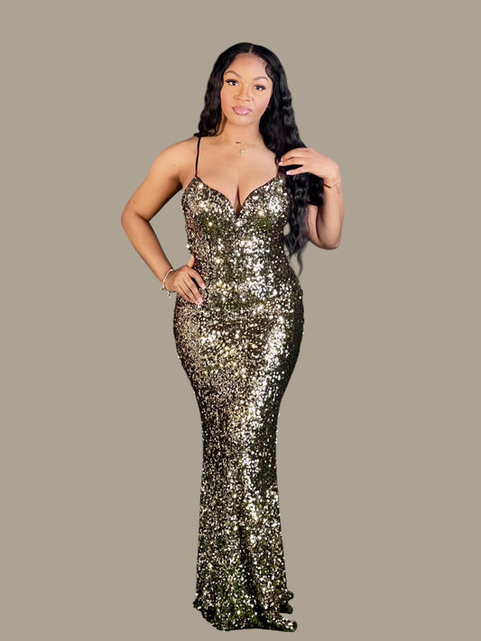 Jada Gown-Gold Sequin