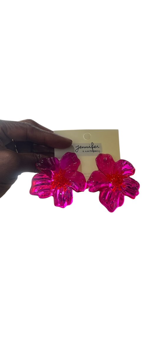 Glow Flower Earrings (pink)