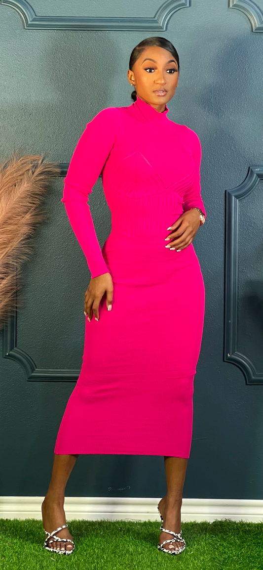 Simply Love Fuchsia Midi Dress