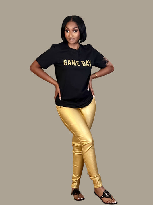 Metallic Gold Super Woman Pants
