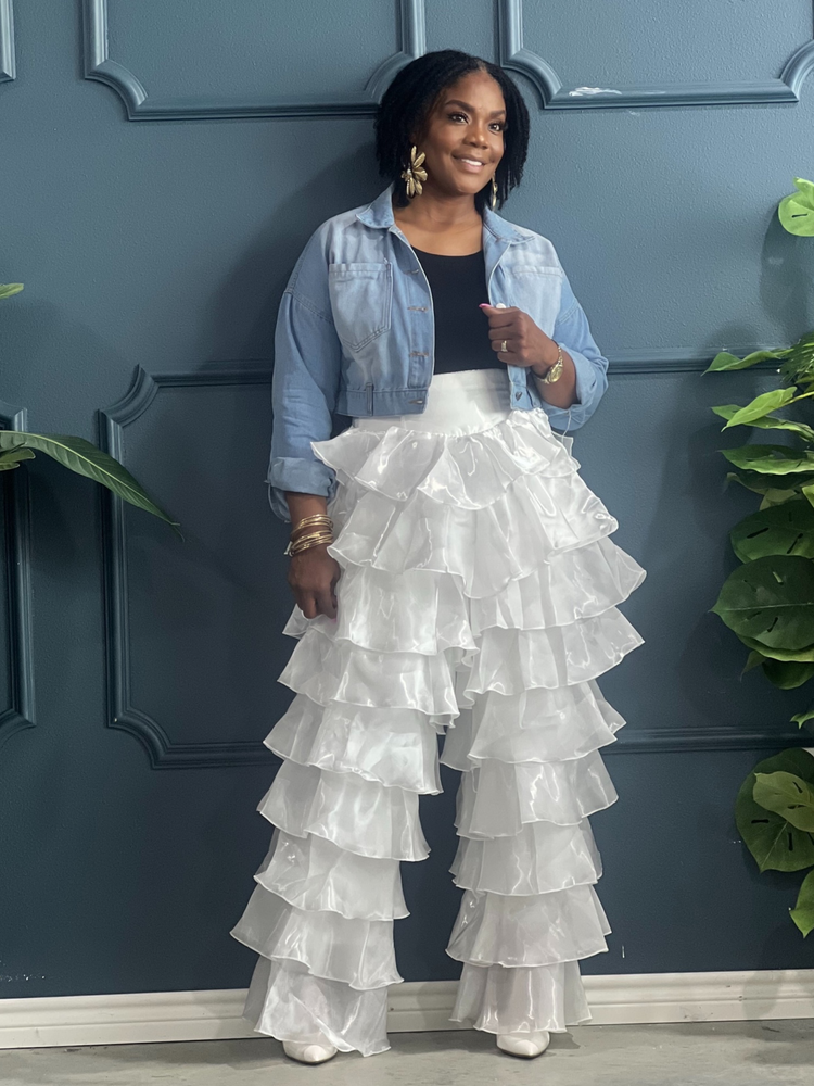 White Tier Pants Reg/Plus