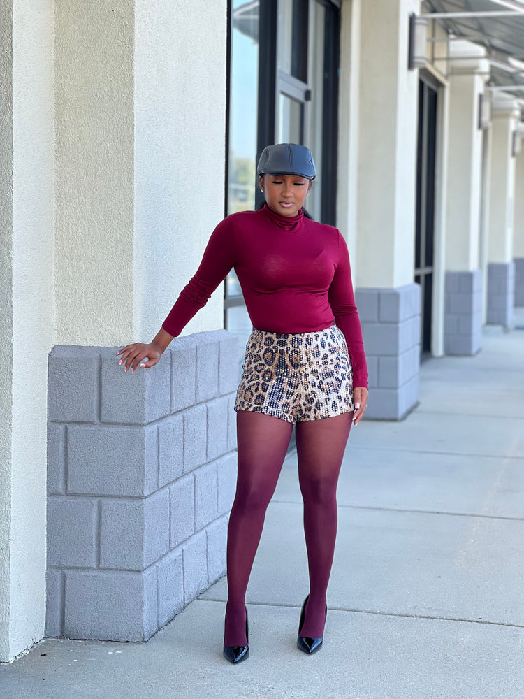 Leopard Sequin Shorts