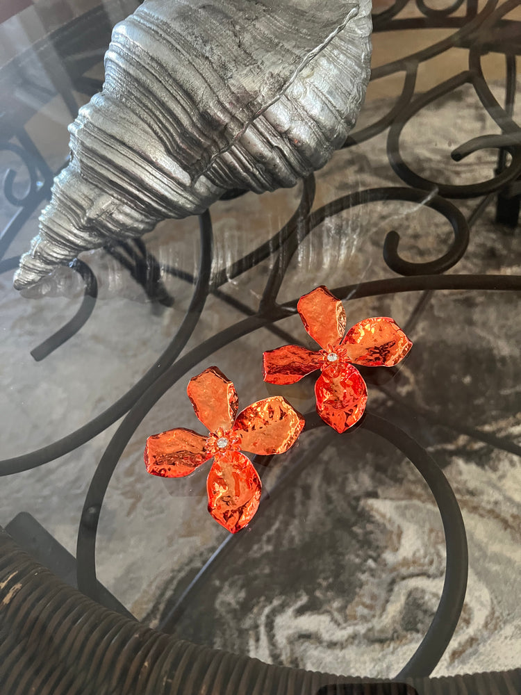 Orange Petal Earrings