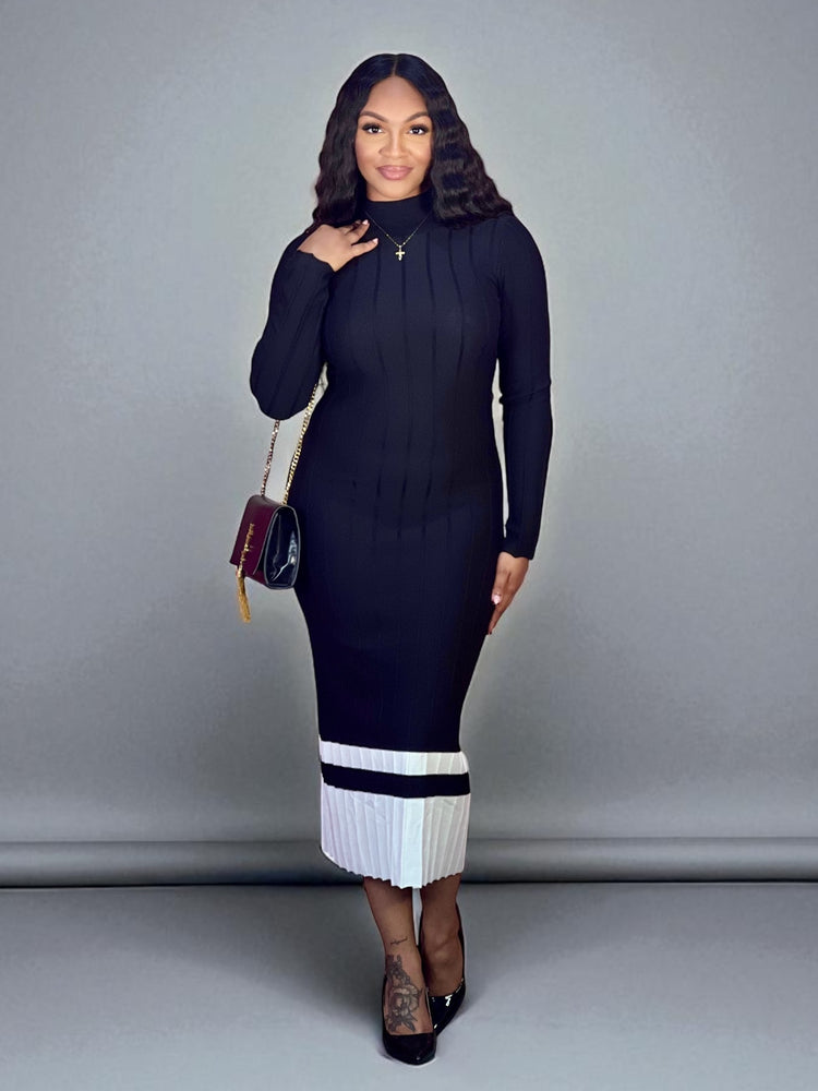 Pleated Hem Sunday Dress