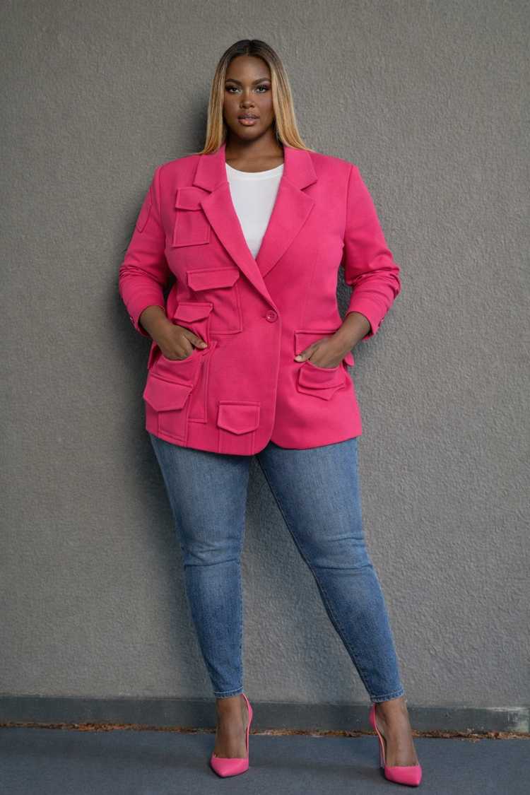 Pink Military Blazer