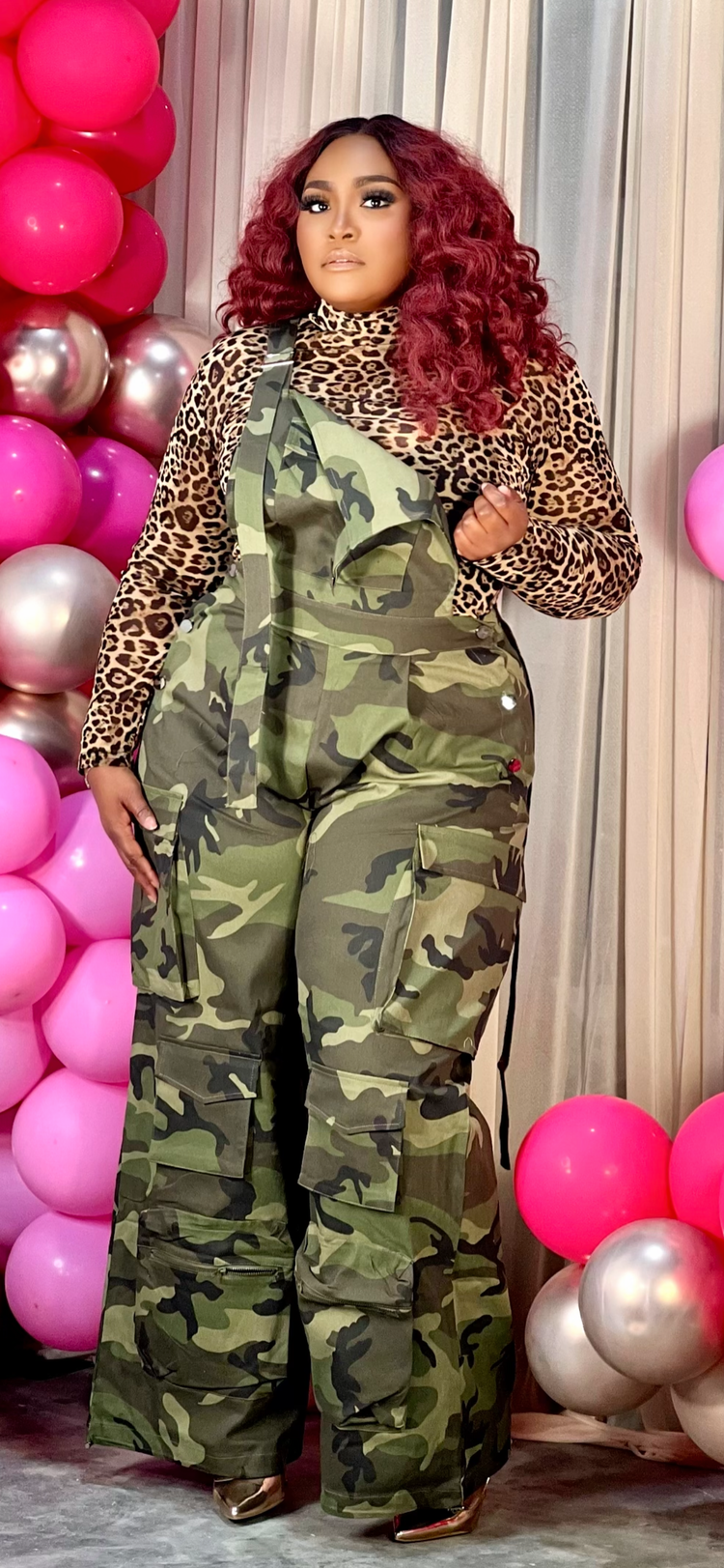 Seaux Ingrid Collection-Camouflage Jumpsuit Plus