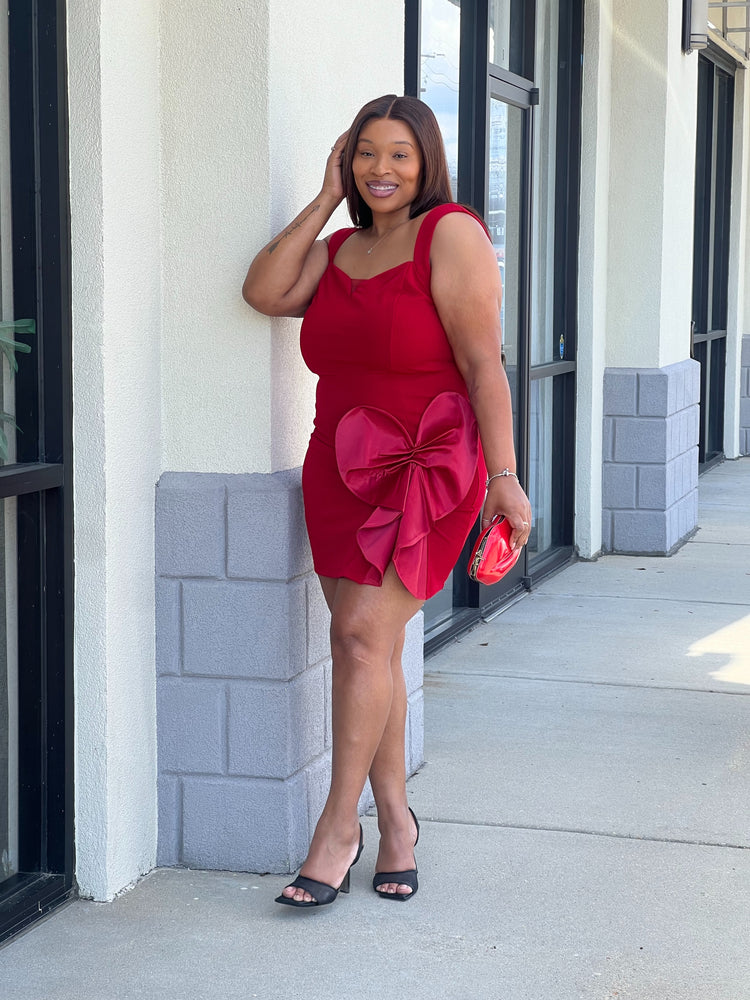 Simply Love Valentine Collection Allure Bow Dress Plus-Red