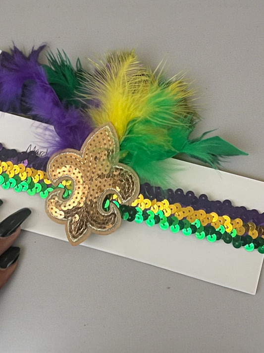 Mardi Gras Gold Head/Hat Band