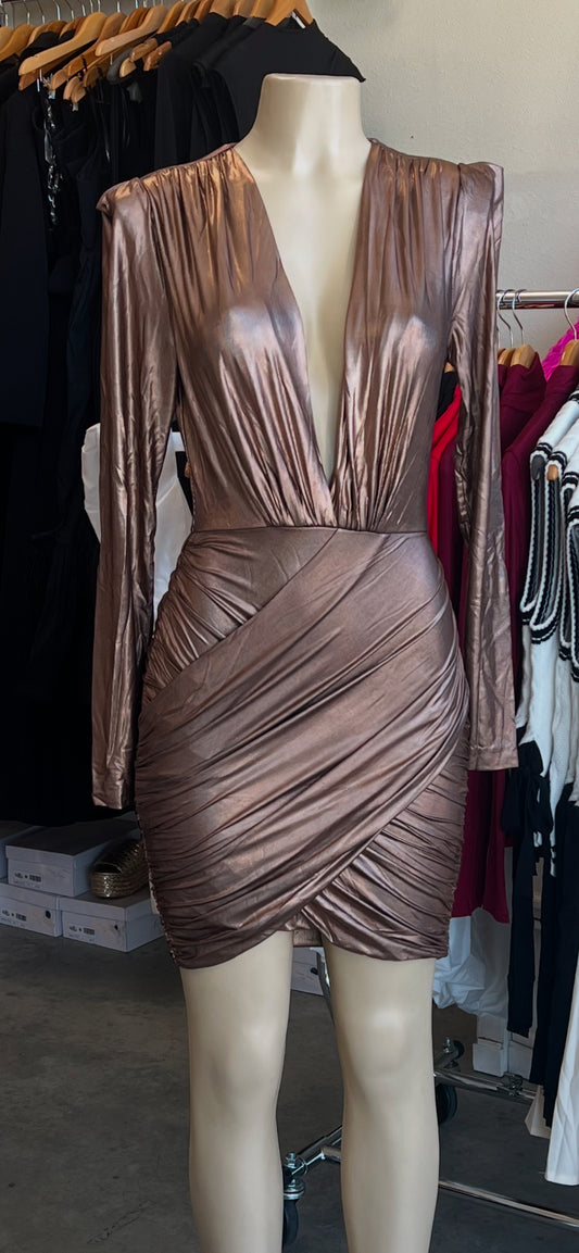 Foil Dress-Copper