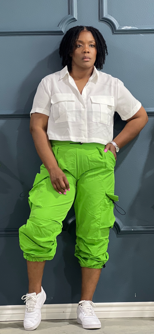 Parachute Jogger Pants-Classic Green