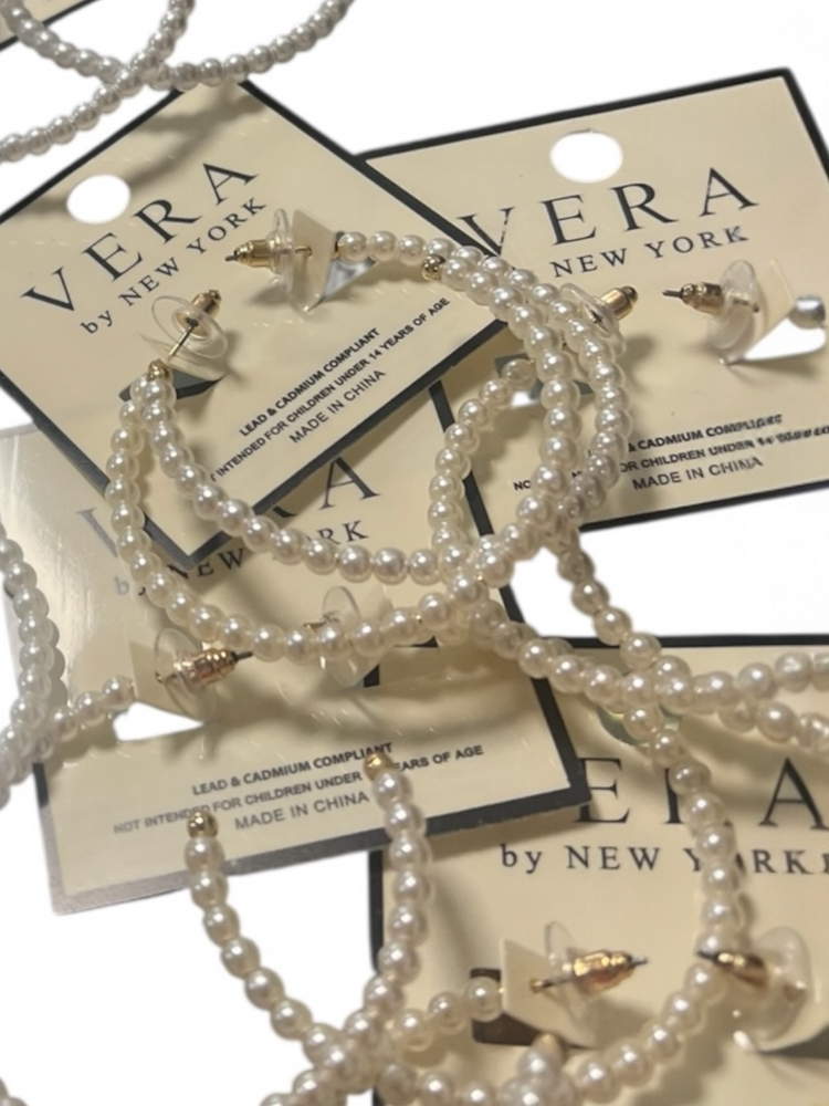 Open Pearl Hoop Earrings (2 colors)