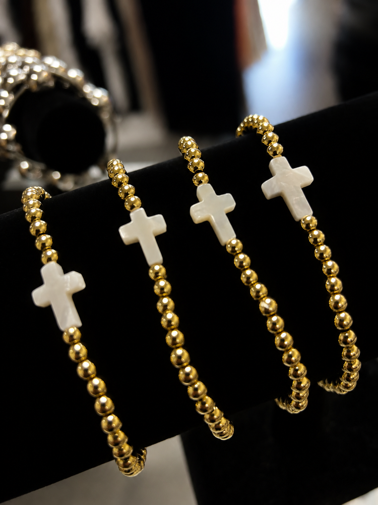 Beaded Cross Bracelet Alc