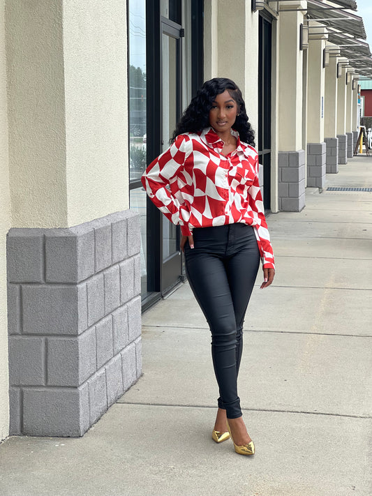 Pattern Blouse-Orange
