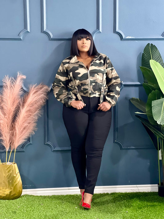 Seaux Ingrid Collection-New Camouflage Crop Jacket Plus (Online only, allow 24hrs)