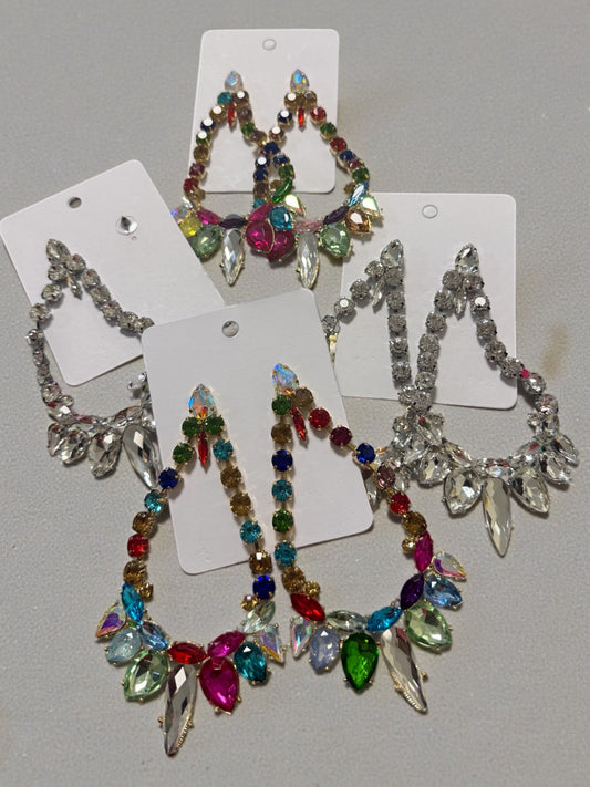 Clear Stone Dramatic Earrings Alc