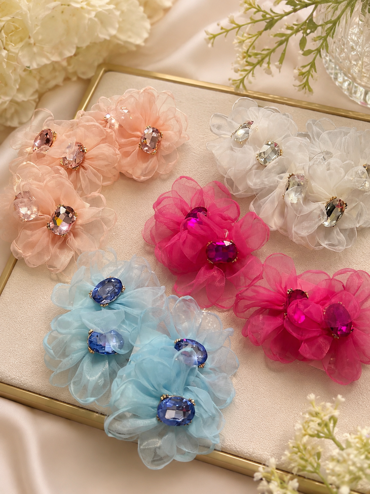 Mesh Flower Earrings (4 colors)