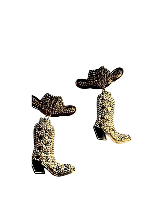 Gold Boots Earrings