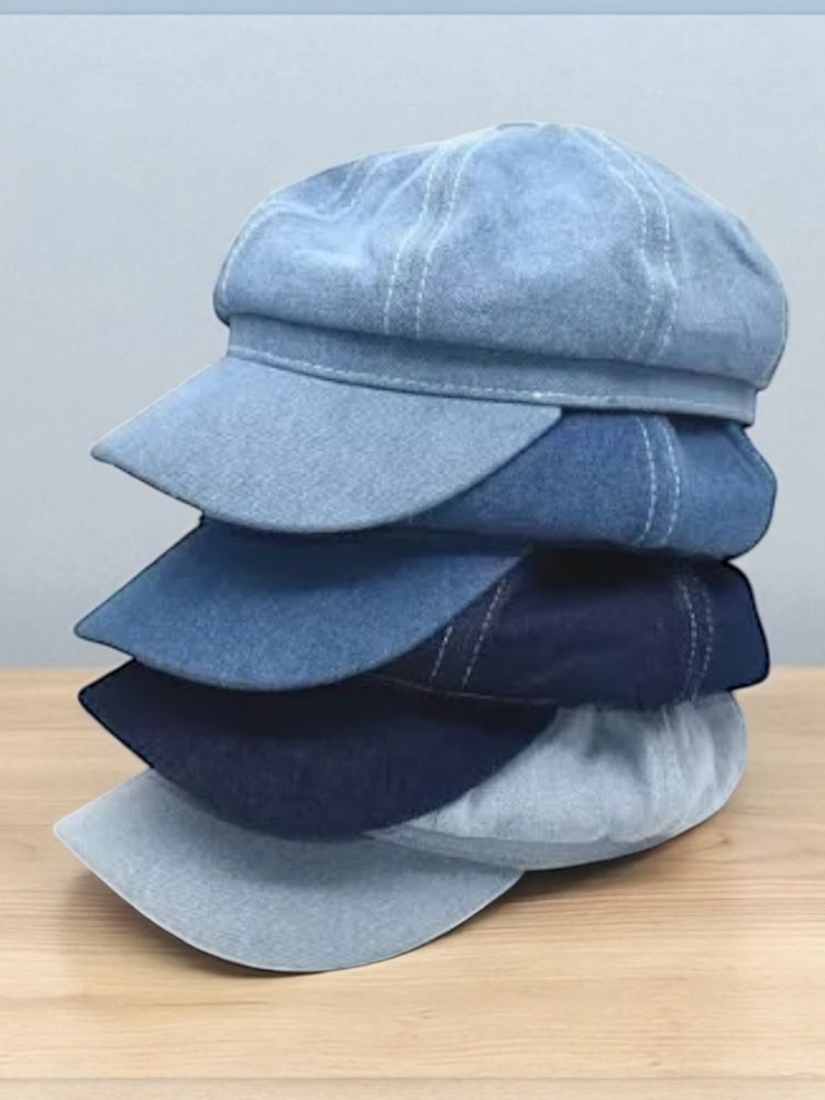 Medium Denim Paperboy Hat (3 colors)