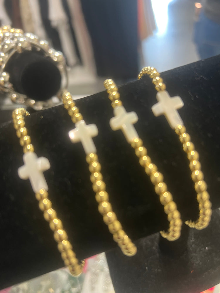 Beaded Cross Bracelet Alc