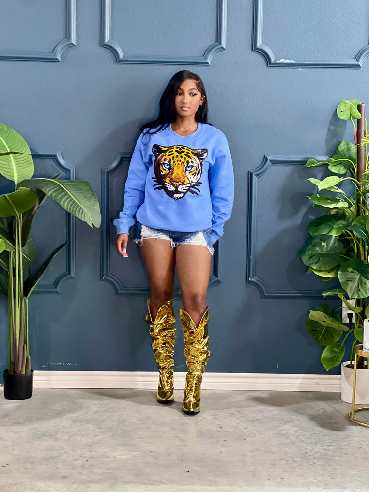 Face Off SU Jaguar Patch Sweatshirt Reg/Plus-Columbia Blue