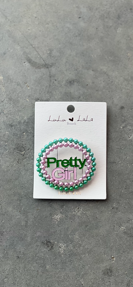 Pretty Girl Colored Pearl Brooch