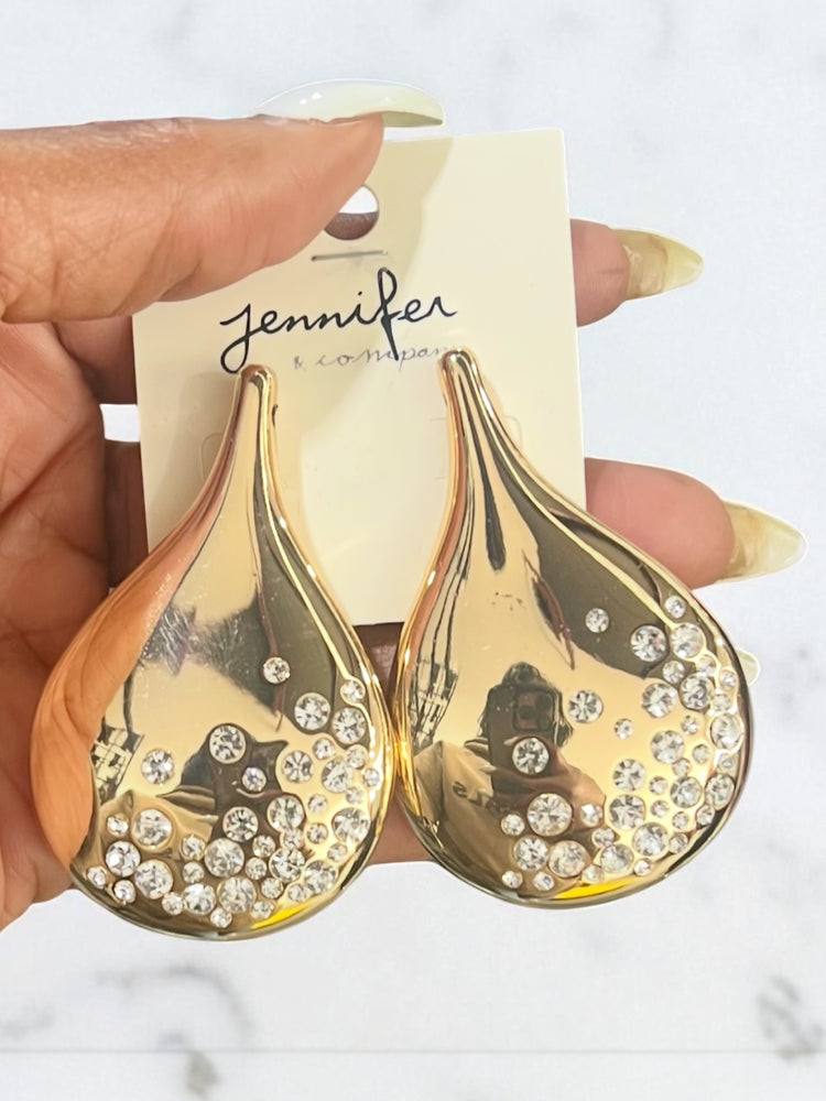 Jumbo Jewel Gold Earrings