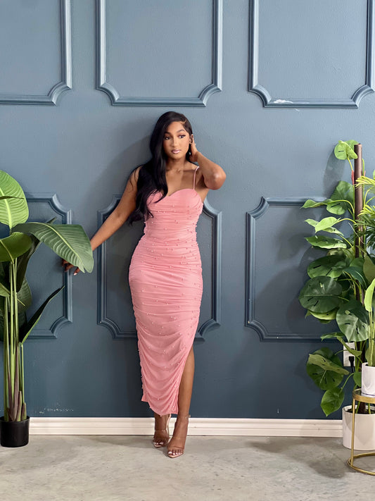 Olivia Pearl Dress-Blush
