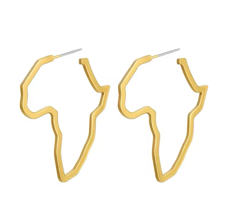 African Earrings Gold