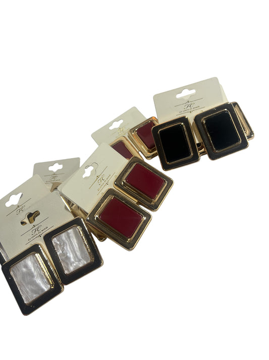 Square Date Earrings (3 colors)