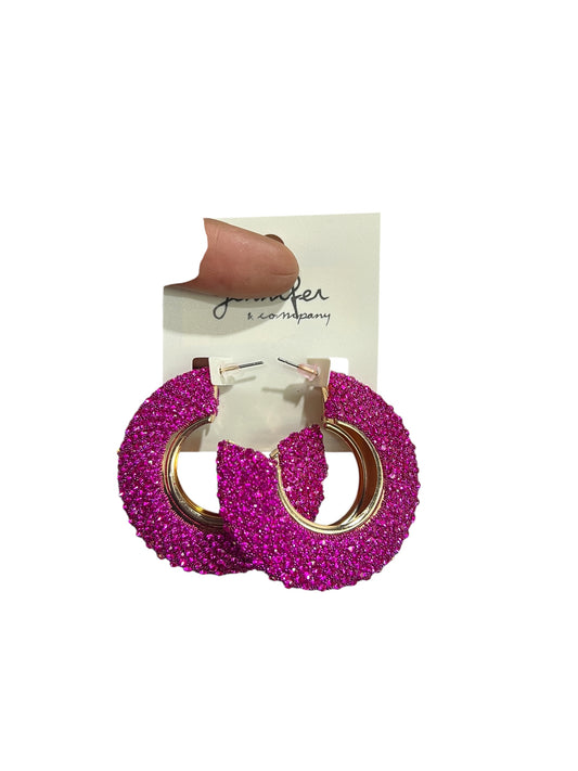 Magenta Hoop Earrings