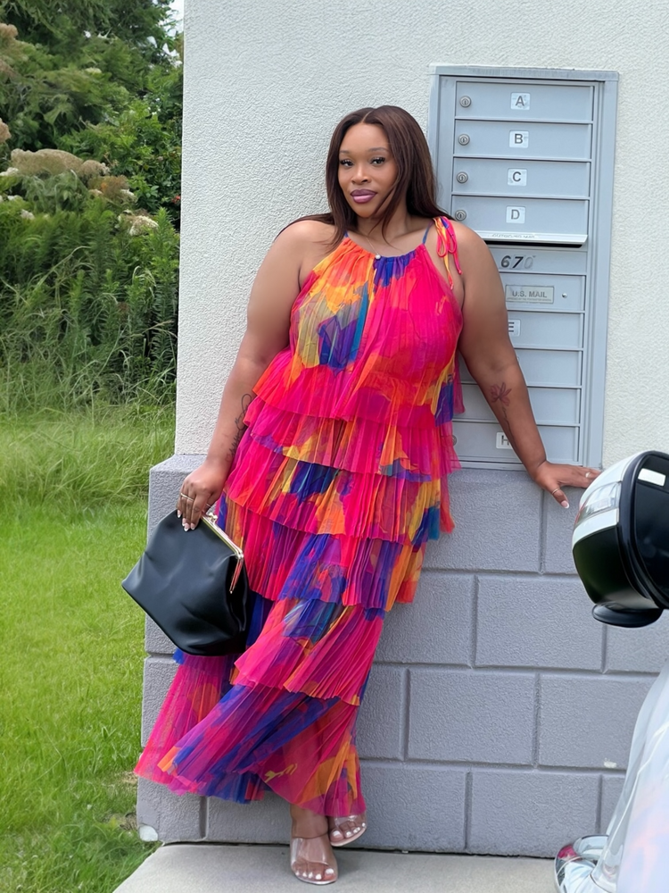 Bold Summer Tier Dress Plus