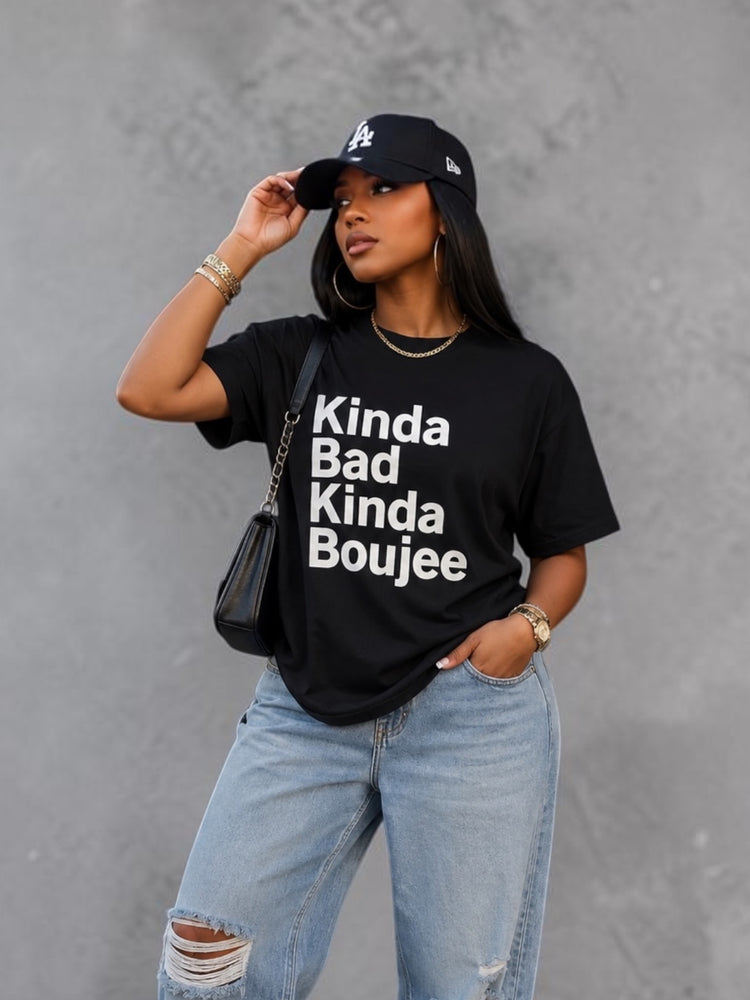 Kinda Bad Kinda Boujee Tee Shirt Alc-Black