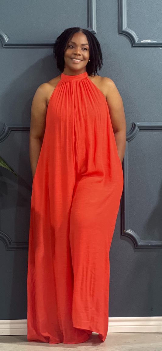 Springing Jumpsuit-Orange