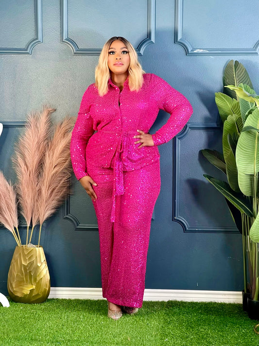 Fuchsia Sequin Set Plus