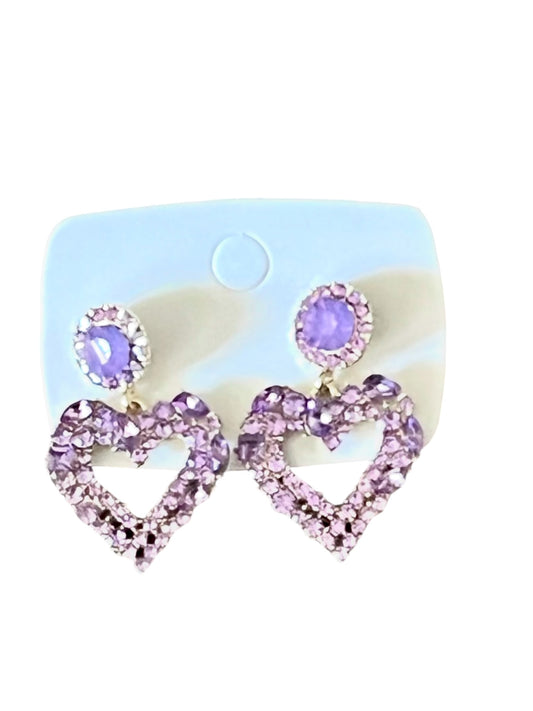 Simply Love Valentine Collection Earrings-Small Lavender Heart