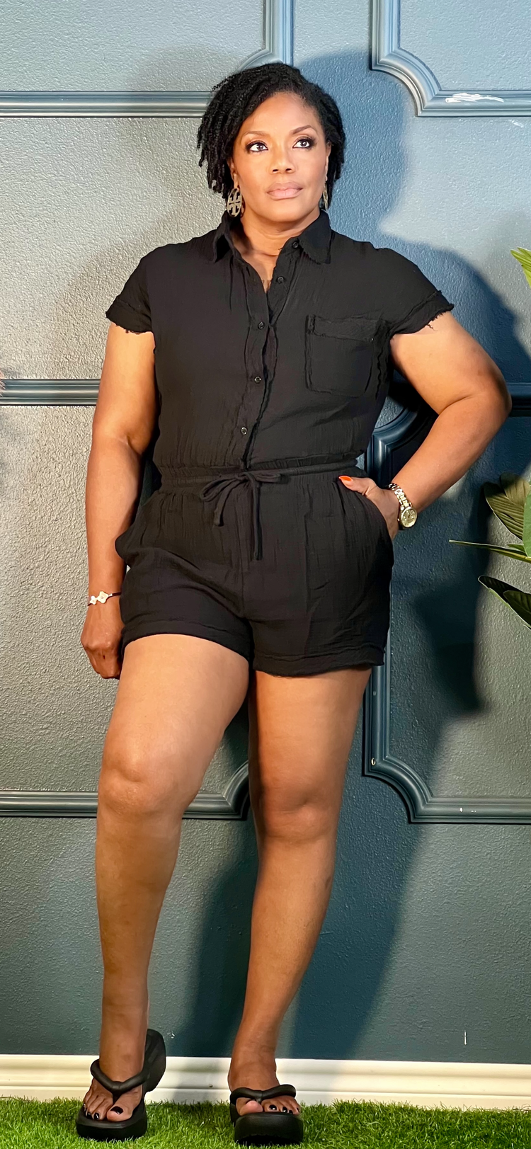 The Fun Romper-Black