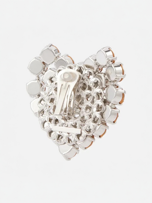 Clear Stone Heart Earrings