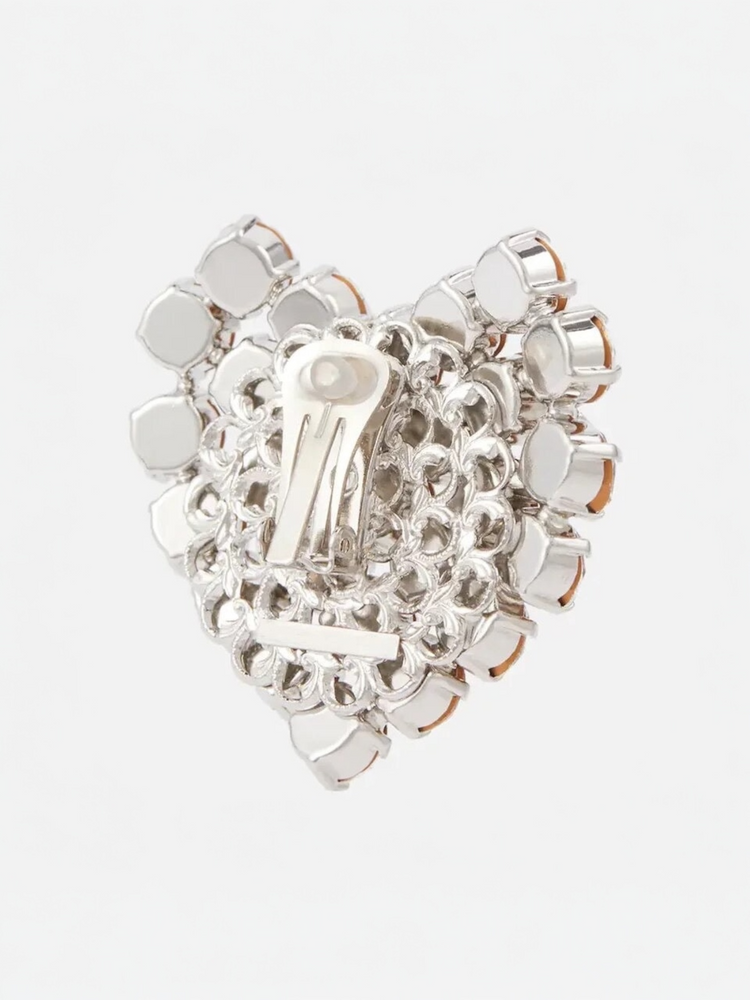 Clear Stone Heart Earrings