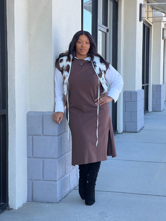 Les Comfy Dress Plus-Brown