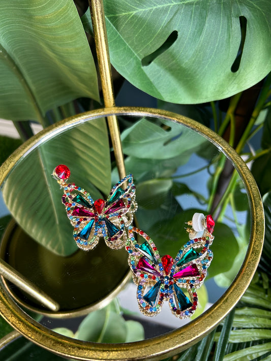 Multi Butterfly Earrings Alc