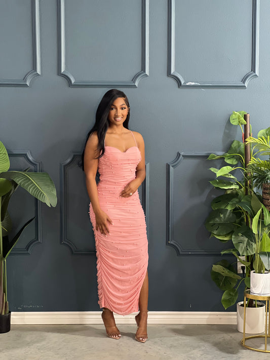 Olivia Pearl Dress-Blush