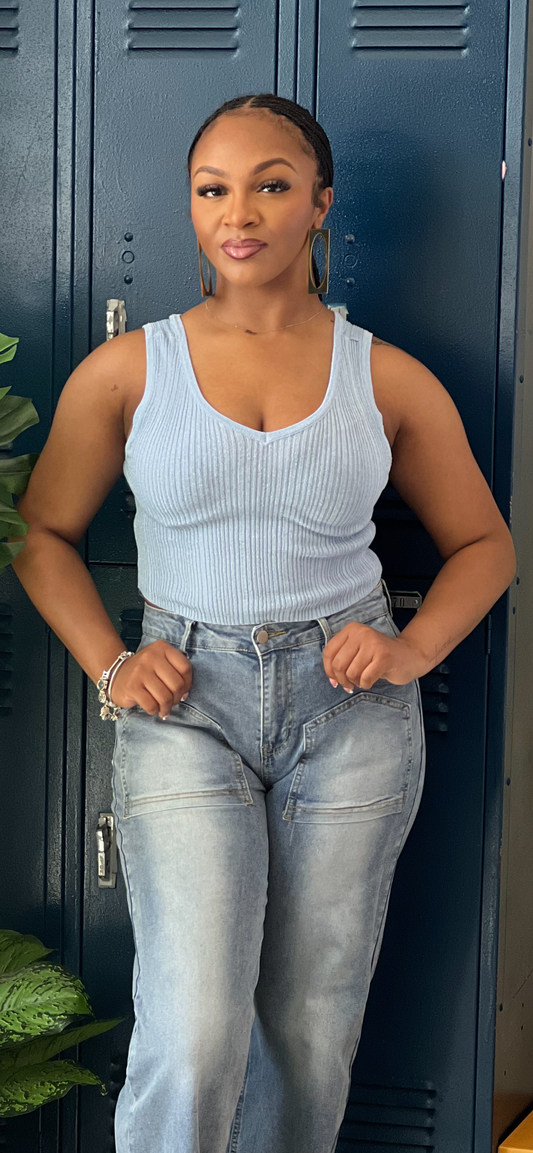 Dainty Tank Top-Blue
