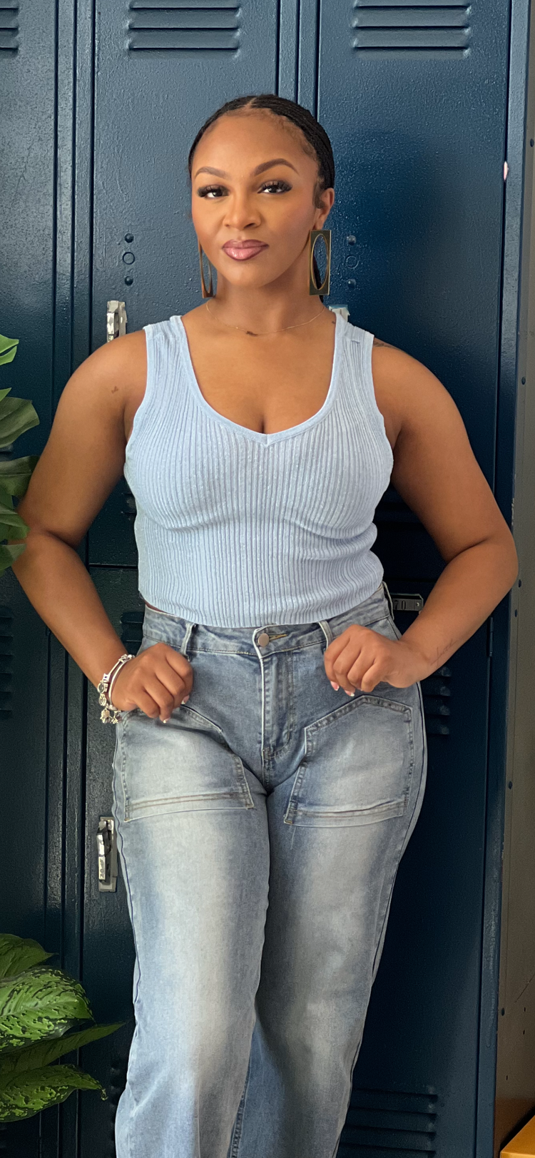 Dainty Tank Top-Blue