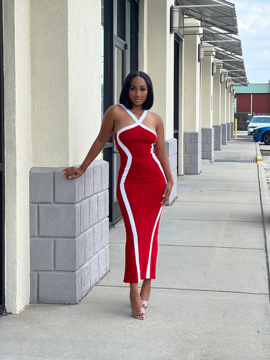 Our Cami Midi Dress (Red)