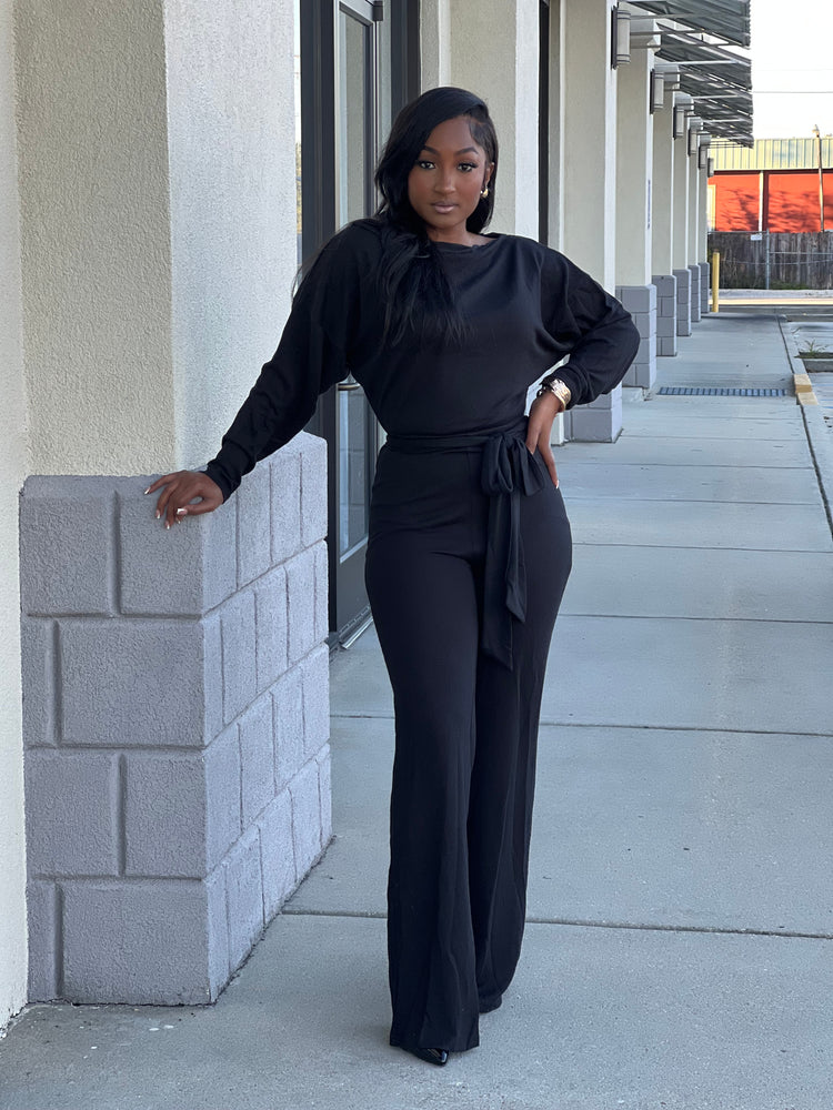 Chic Sassy Jimpsuit-Black